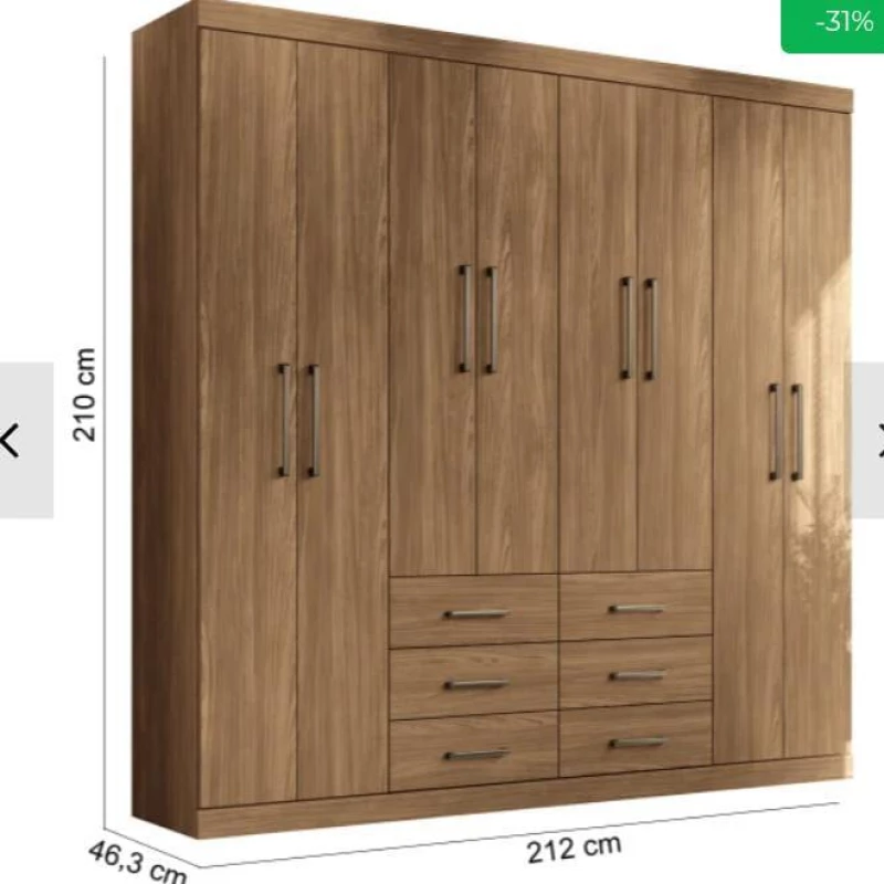 Guarda roupa de casal semi-novo 8 portas