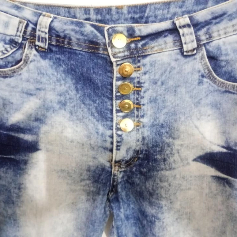 Linda calça jeans chique com lycra luxo