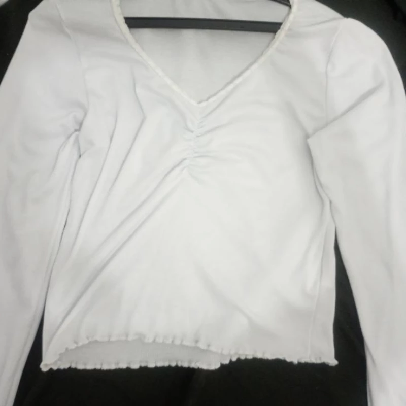 Linda camisa branca com mangas tamanho G
