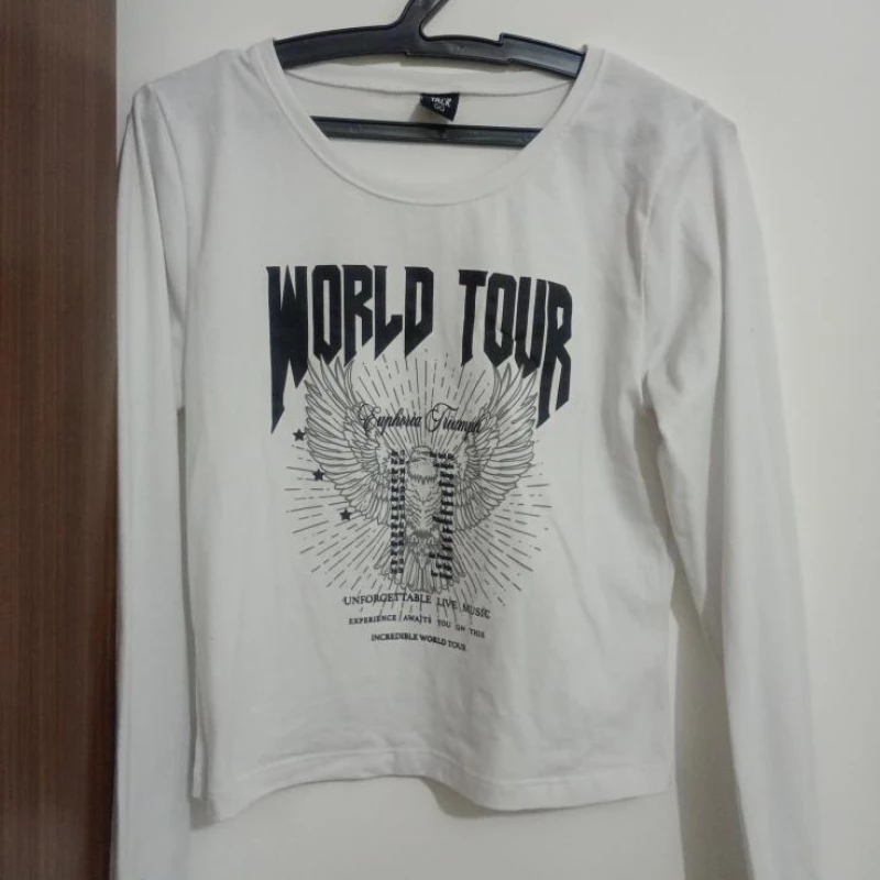 Blusa branca de mangas tamanho GG