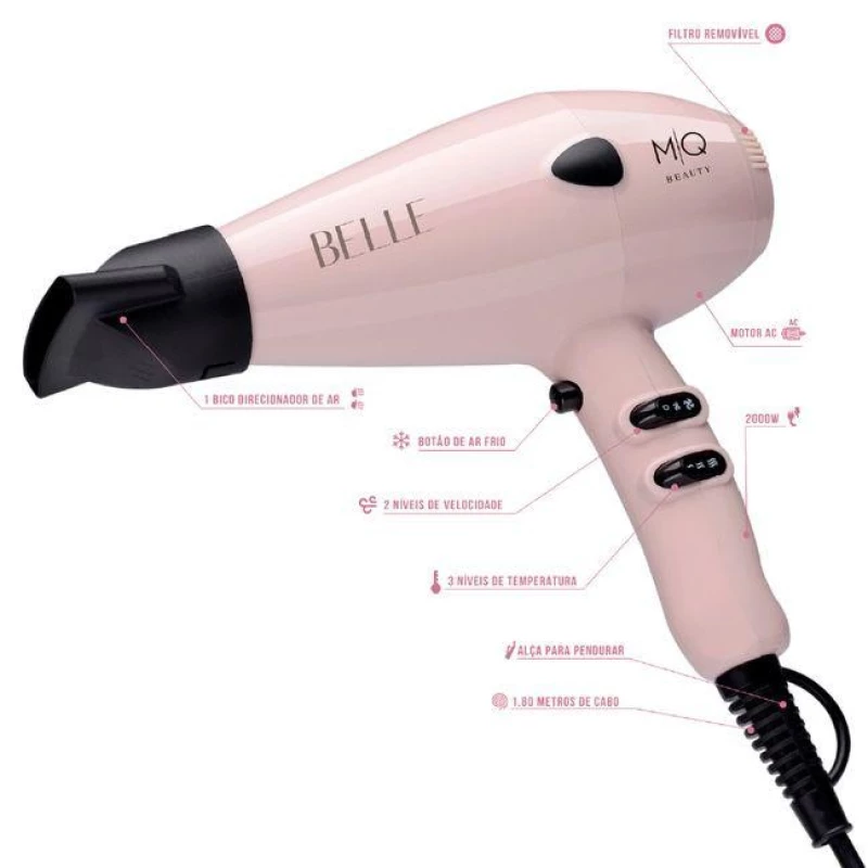 SECADOR DE CABELO MQ BEAUTY BELLE 2000W