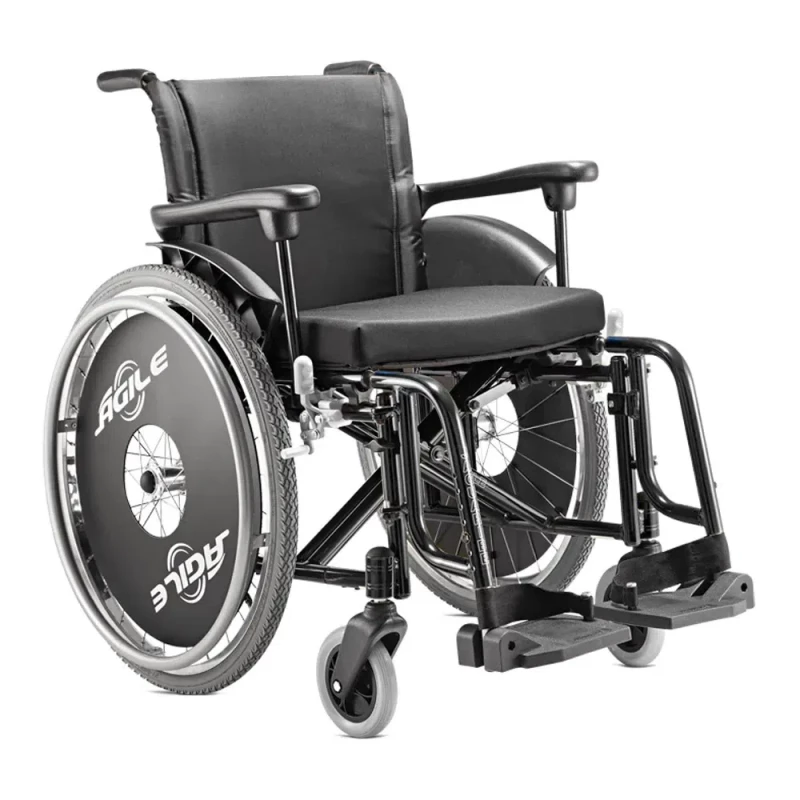 CADEIRA DE RODAS AGILE  PRETA 44 CM 120KG - JAGUARIBE