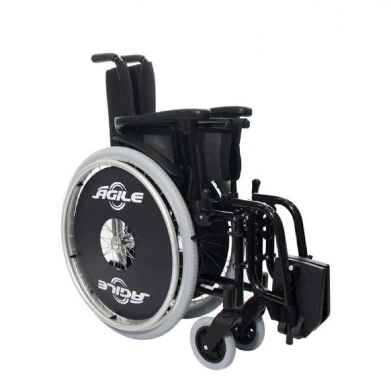 CADEIRA DE RODAS AGILE  PRETA 44 CM 120KG - JAGUARIBE