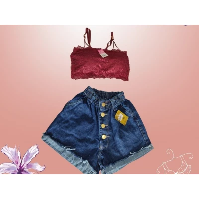 Taubaté: Short com top rendado