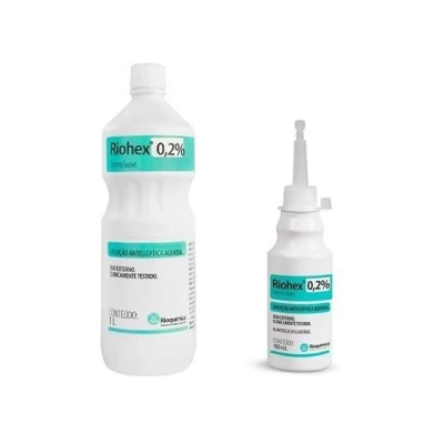 Taubaté: CLOREXIDINA AQUOSA 0,2% RIOHEX 1LT e 100ML - RIOQUIMICA