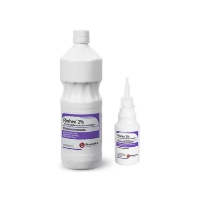 Taubaté: CLOREXIDINA 2% DEGERMANTE 1L e 100ML - RIOQUIMICA