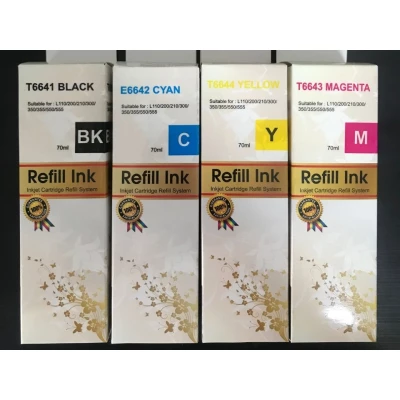 Taubaté: REFIL DE TINTA COMPATÍVEL T664 70ml B/C/Y/M- (UNIDADE)