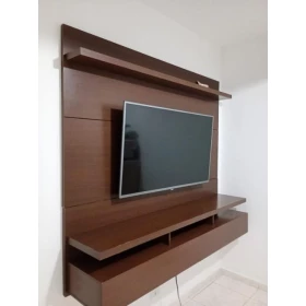 Foto Lindo painel rack de móveis planejados 