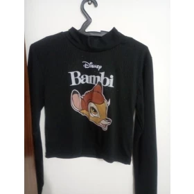 Foto Linda blusa Bambi preta tamanho G c mangas