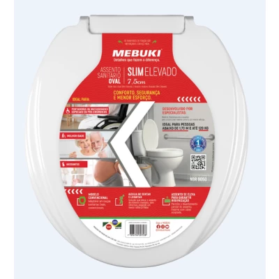 Taubaté: Assento Sanitário  Oval Elevado Soft 7,5cm