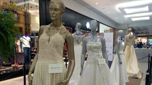 Exposição histórica de vestidos de noiva é atração no Taubaté Shopping