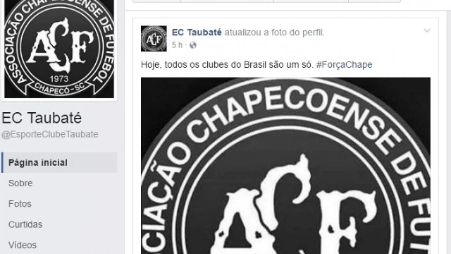 Times de Taubaté prestam solidariedade à Chapecoense