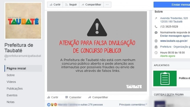 Prefeitura desmente boato sobre concurso público