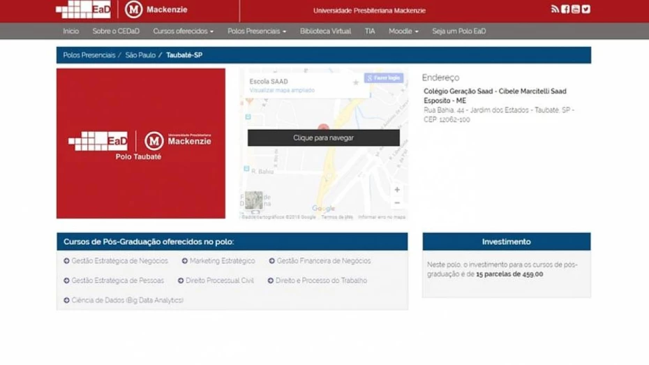 Universidade Mackenzie passa a oferecer cursos EAD em Taubaté Universidade Mackenzie passa a oferecer cursos EAD em Taubaté