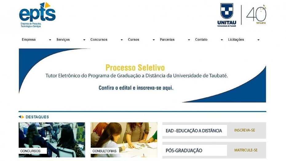 Empresa da Unitau tem inscrições abertas para processo seletivo Empresa da Unitau tem inscrições abertas para processo seletivo