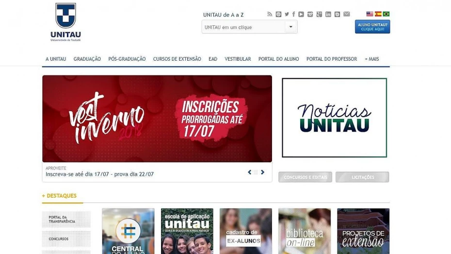 Vestibular da Unitau tem inscrições prorrogadas