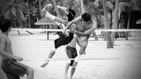 Sepaktakraw é tema de apresentação esportiva Sepaktakraw é tema de apresentação esportiva