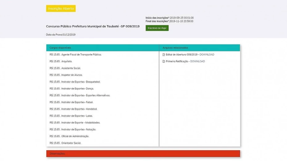 Taubaté abre concursos públicos com salários de até R$ 3,2 mil Taubaté abre concursos públicos com salários de até R$ 3,2 mil