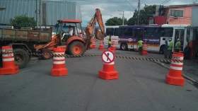 Obras interditam trecho da Av. Voluntário Benedito Sérgio, em Taubaté
