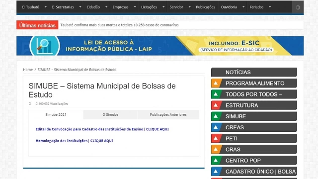 Inscrições da bolsa Simube serão abertas sexta-feira em Taubaté