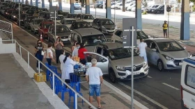 Taubaté vacina 467 pessoas contra Covid-19 no sistema drive-thru