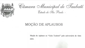 Câmara aprova Moção de Aplauso pelo aniversário de 20 anos do Guia Taubaté
