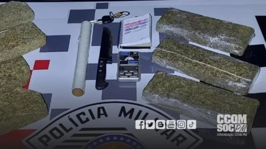 Homem é flagrado e preso com 7kg de maconha em Taubaté