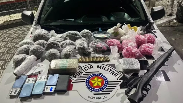 Homem é preso com fuzil e mais de três quilos de drogas em Taubaté