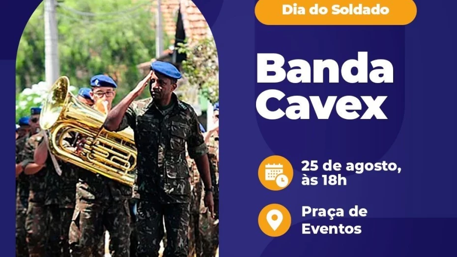 Dia do Soldado será celebrado com apresentação da Banda do CAvEx no Taubaté Shopping