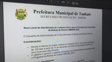 Prefeitura de Taubaté oferece bolsas de estudo para nível superior e técnico