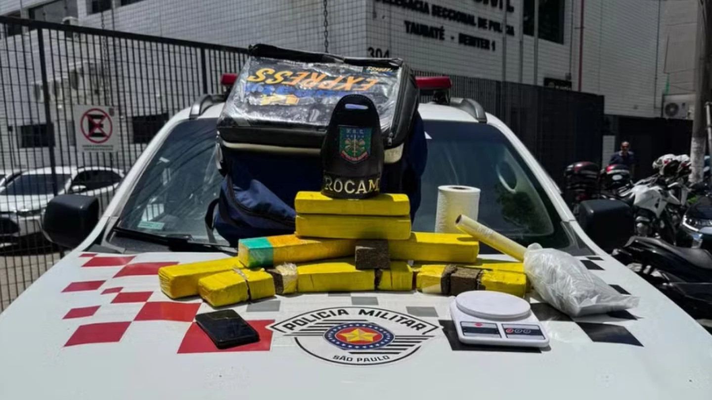 Jovem de 24 anos é preso com 8 kg de maconha em Taubaté