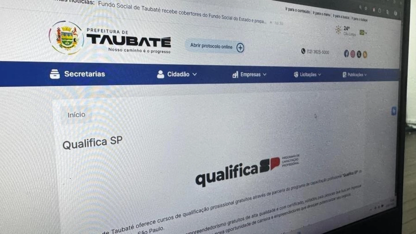 Qualifica SP tem vagas abertas para cursos profissionalizantes gratuitos em Taubaté