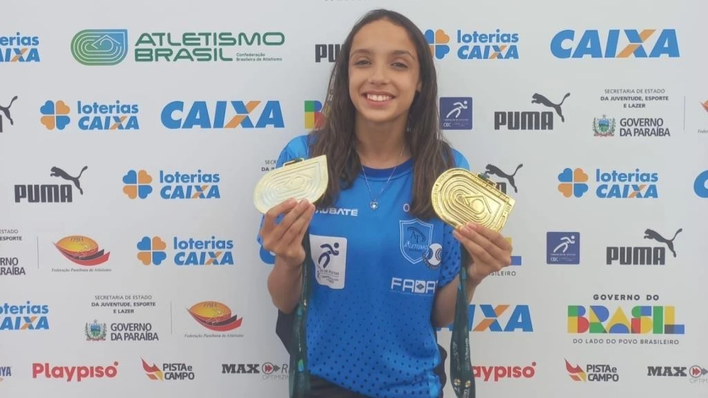 Aos 14 anos, Beatriz Alves conquista duas medalhas de ouro no Brasileiro Sub-16 de Atletismo