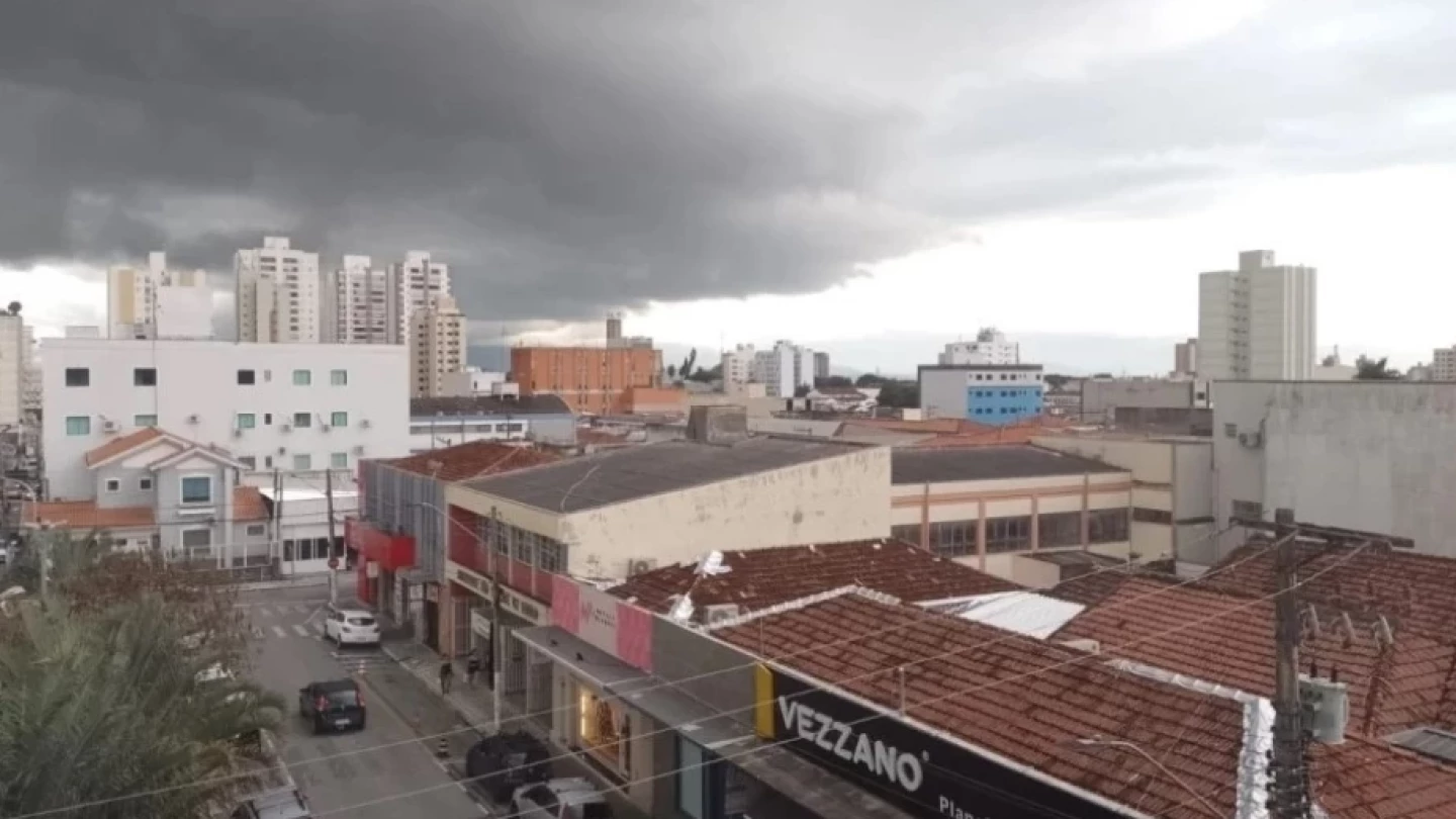 Inmet renova alerta para o risco de tempestades em toda a região do Vale do Paraíba