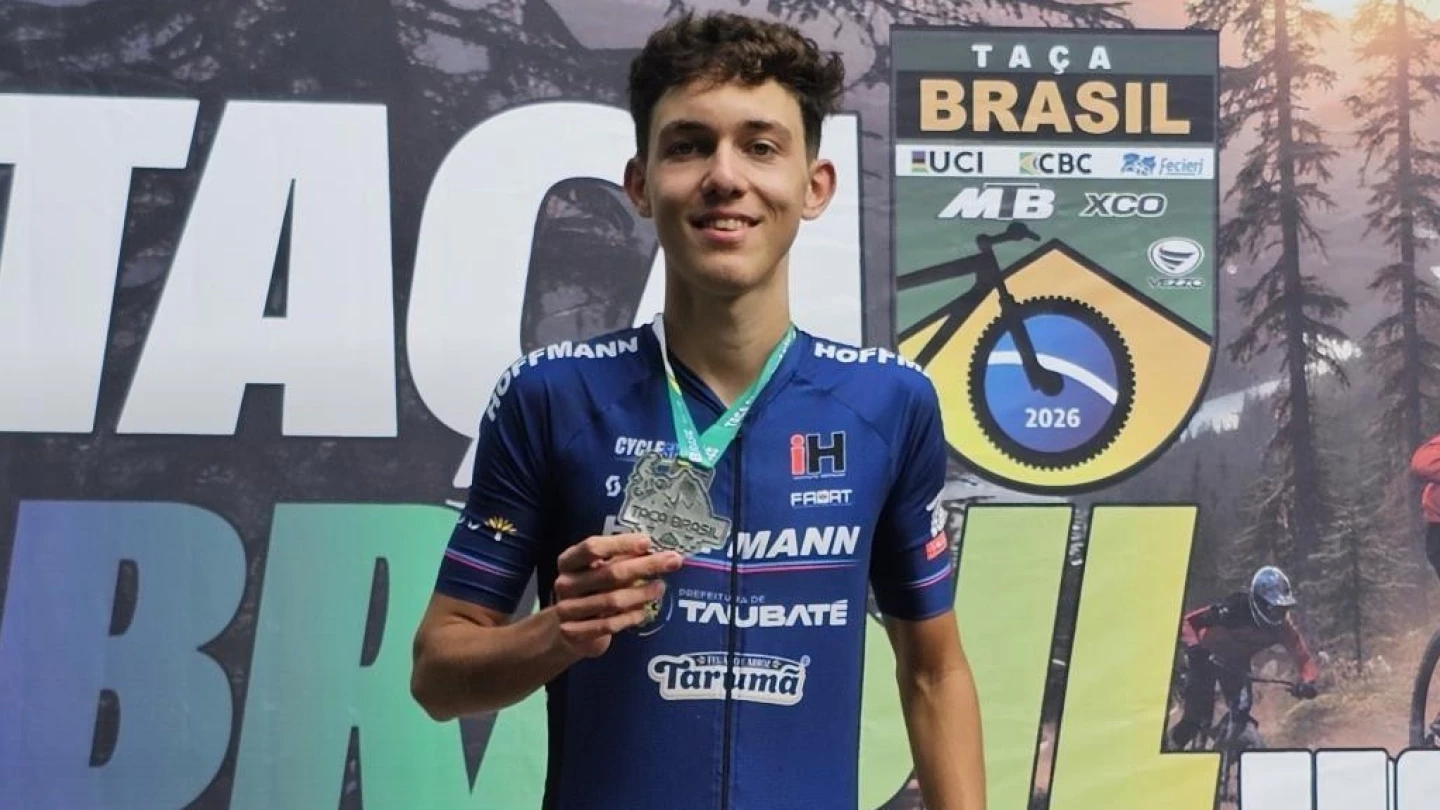 Ciclista de Taubaté conquista medalha de prata em estreia na Taça Brasil de Mountain Bike