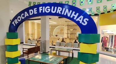 Taubaté Shopping terá transmissão de jogos, troca de figurinhas e atrações temáticas da Copa do Mundo