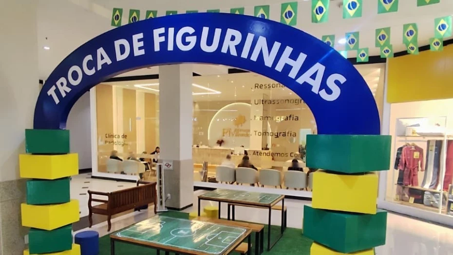 Taubaté Shopping terá transmissão de jogos, troca de figurinhas e atrações temáticas da Copa do Mundo