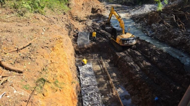 Prefeitura de Taubaté inicia segunda obra de contenção no córrego do Convento Velho