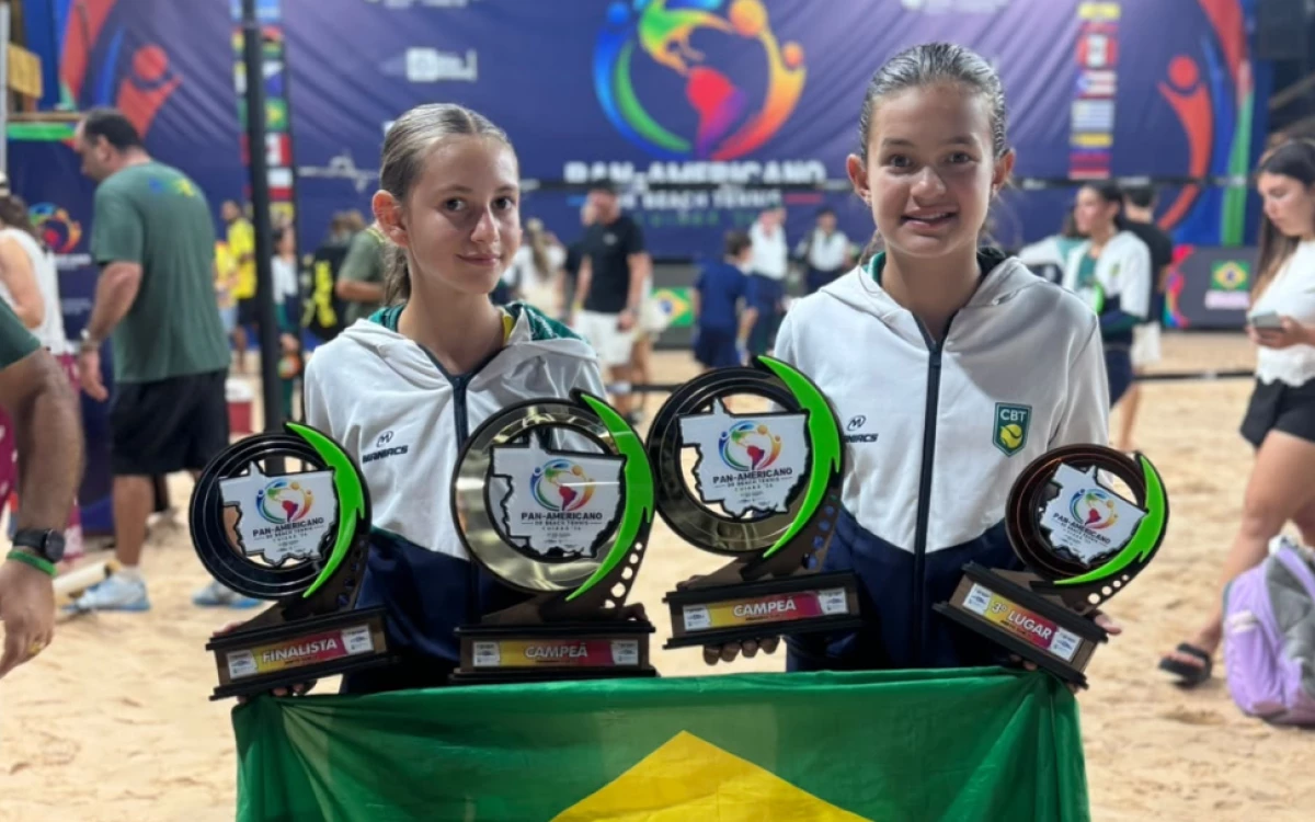 Taubaté: Beach Tennis de Taubaté conquista ouro, prata e bronze no Pan-Americano Sub-12