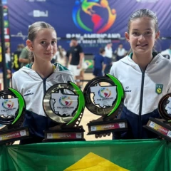 Taubaté: Beach Tennis de Taubaté conquista ouro, prata e bronze no Pan-Americano Sub-12