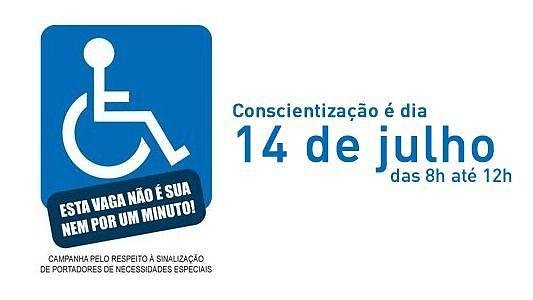 Ação de Conscientização - Esta vaga não é sua nem por 1 minuto