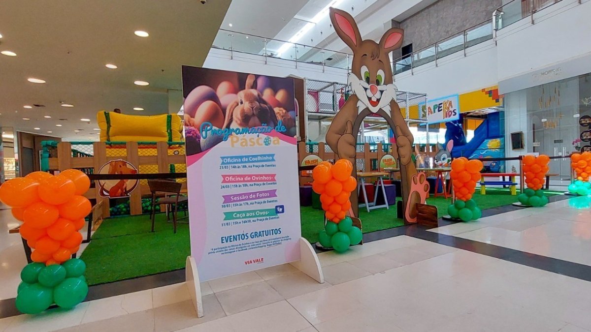 Oficina de Coelhinhos de Páscoa - Amigas Arteiras | Via Vale Shopping