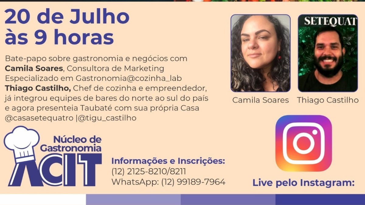 REUNIÃO NÚCLEO DE GASTRONOMIA: LIVE NO INSTAGRAM - "A ALMA DO SEU NEGÓCIO ESTÁ BEM ALIMENTADA?&#
