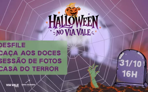 Halloween no Via Vale Shopping em Taubaté terá desfile de fantasias, caça aos doces e Casa do Terror