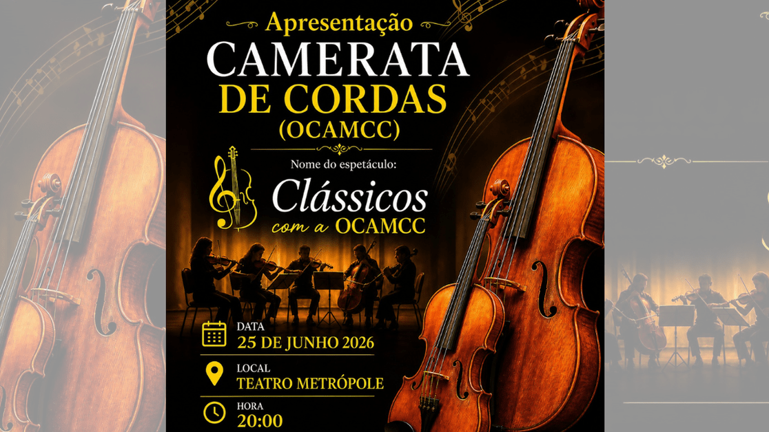 Camerata de Cordas apresenta concerto gratuito "Clássicos com a OCAMCC"