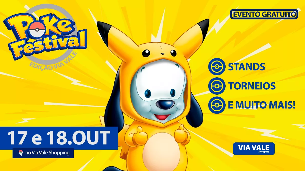 Poke Festival em Taubaté reúne fãs de Pokémon e jogos de cartas