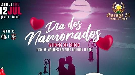 Valentine's Day com Wings of Rock + Welcome Drink | Entrada FREE