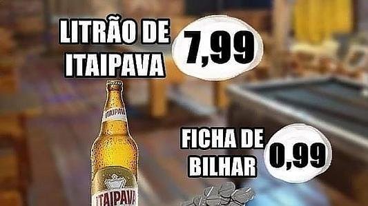 LITRÃO $ 7,99 | BILHAR $ 0,99 | MUSICA AO VIVO | ENTRADA FREE