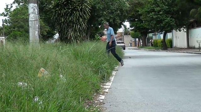 Mato alto atrapalha motoristas e pedestres